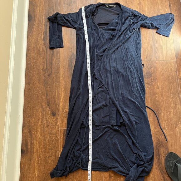 Zara Blue Wrap Duster Dress Resort Vacation Office Chic corpcore ethereal flowy - Picture 11 of 11